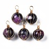 Natural Agate Pendants G-N326-109B-2