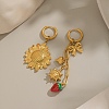 304 Stainless Steel Enamel Hoop Earrings EJEW-G451-07G-1