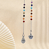 CHGCRAFT 4Pcs 4 Style Chakra Mixed Stone Dowsing Pendulum Pendant Decorations FIND-CA0006-50-4
