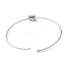 Rack Plating Brass Micro Pave Clear Cubic Zirconia Letter Open Cuff Bangles BJEW-A018-01P-W-3