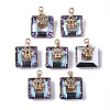 Electroplate Glass Charms EGLA-N005-002B-2