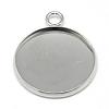 304 Stainless Steel Pendant Cabochon Settings STAS-T008-129-3