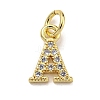 Initial Letter Brass with Cubic Zirconia Charms KK-Q814-26A-G-1