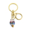 Fortune Cat Porcelain Pendant Keychain KEYC-G064-02C-1