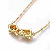 Brass Micro Pave Cubic Zirconia Door Knocker Pendant Necklaces NJEW-H202-01G-2