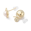 Natural Pearl Stud Earrings with Cubic Zirconia EJEW-P256-79G-2