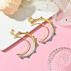 Brass Linking Ring Studs Earring EJEW-MZ00134-4