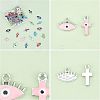 SUPERFINDINGS 64Pcs 16 Style CCB Plastic Enamel Pendants CCB-FH0001-08-2