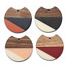 Two Tone Resin & Walnut Wood Pendants RESI-Q210-011A-B-M-1