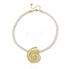Ocean Brass Conch Shell Shaped Pendant Twisted Nylon Cord Necklaces NJEW-JN06414-2