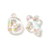 UV Plating Rainbow Iridescent Acrylic Beads OACR-K003-007F-2