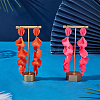 2 Pairs 2 Colors Alloy Acrylic Dangle Stud Earrings EJEW-AR0001-14-4