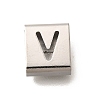 Letter Style 304 Stainless Steel Square Slide Charms STAS-L132-14V-1