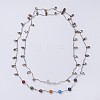 Chakra Natural & Synthetic Mixed Stone Tiered Necklaces NJEW-JN02125-2