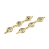 Brass Micro Pave Clear Cubic Zirconia Connector Charms KK-E068-VB396-1-3