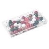 50Pcs 7 Colors Christmas Spray Painted Wood European Beads WOOD-FS0002-43-6