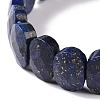 Natural Lapis Lazuli Oval Beaded Stretch Bracelet G-E010-01Q-2