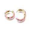 Brass Micro Pave Clear Cubic Zirconia Huggie Hoop Earrings EJEW-H121-22G-05-2