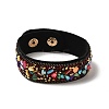 Faux Suede Snap Cord Bracelet BJEW-F428-05-3