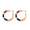 PVD Vacuum Plating 201 Stainless Steel Enamel Hoop Earrings for Women EJEW-B016-33C-4