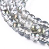 Full Rainbow Plated Round Electroplated Glass Beads Strands EGLA-I002-4mm-01-3