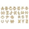 Brass Micro Pave Clear Cubic Zirconia Letter Links Connector Charmss KK-I382-07G-1