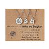 Mother and Daughter 304 Stainless Steel Dandelion Flat Round Heart Pendant Necklaces for Women FS-WGEED69-03-1