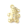 Brass Micro Pave Cubic Zirconia Charms KK-P278-10G-1