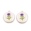 Printed Alloy Enamel Pendants ENAM-N072-03KCG-03-1