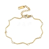 Twisted 304 Stainless Steel Bar Link Chains Bracelets for Women BJEW-D456-04G-4