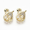 Brass Micro Pave Clear Cubic Zirconia Peg Bails Charms LS-KK-R117-010-NF-1