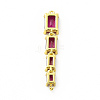 Brass Pave Cubic Zirconia Connector Charms KK-G458-01-3