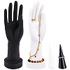   4Pcs 2 Style PVC Hand Model and Cone Shaped Acrylic Ring Displays ODIS-PH0001-31-1