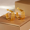 Fashionable Stainless Steel Multi-layer Square Stud Earrings EZ9487-4