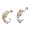 Brass Micro Pave Cubic Zirconia Stud Earrings EJEW-H103-03GP-1