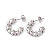304 Stainless Steel Stud Ring with Heart Stud Earrings for Women EJEW-B018-10P-1