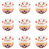 9Pcs Handmade Printed Porcelain Beads PORC-TADJ0001-01D-1