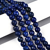 Dyed Natural White Jade Beads Strands G-T139-8mm-60-18-1