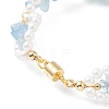 Natural Mixed Stone Chip & Shell Pearl Beaded Bracelet X1-BJEW-TA00029-6