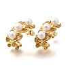 304 Stainless Steel Imitation Pearl Stud Earrings EJEW-R012-04G-2