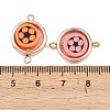 CCB Plastic Frame with Polymer Clay Football Beads Flat Round Links Connector Charms KK-D103-10F-RG-3