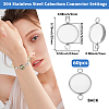 60Pcs 304 Stainless Steel Cabochon Connector Settings STAS-BBC0009-57C-2
