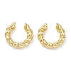 Twist Ring Rack Plating Brass Cuff Earrings for Women Men EJEW-K245-10G-1