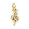 Brass Micro Pave Cubic Zirconia Charms ZIRC-F132-11G-1