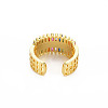 Brass Micro Pave Cubic Zirconia Cuff Rings for Women RJEW-T016-37G-01-2