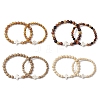 8Pcs Wood Beads Stretch Bracelets for Couple BJEW-JB11305-2