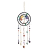 7 Chakra Tree of Life Natural Gemstone Chips Hanging Suncatchers HJEW-F023-02-1