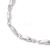 304 Stainless Steel Bar Link Chain Bracelets for Women BJEW-JB10589-02-3