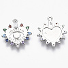 Brass Micro Pave Cubic Zirconia Pendants KK-R130-010P-NF-2