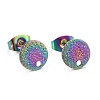 Ion Plating(IP) 304 Stainless Steel Stud Earring Findings STAS-Z021-A-01MC-1
